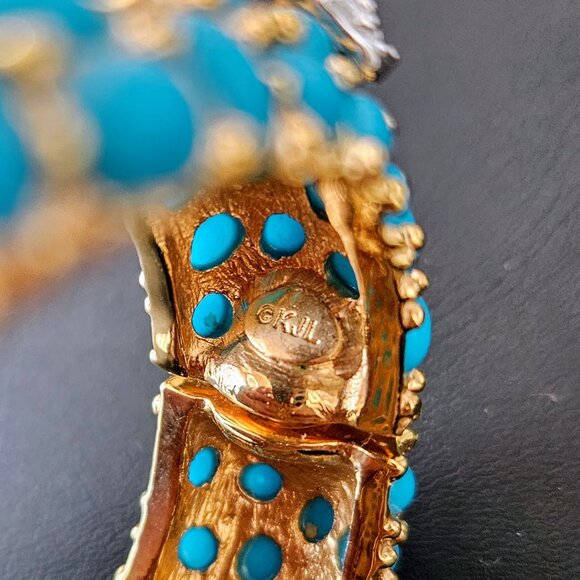 Vintage Kenneth J Lane KJL Starfish Hinged Clamper Bracelet - Picture 9 of 9